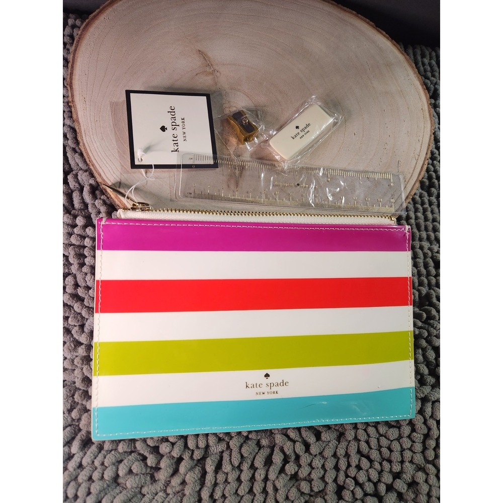 KATE SPADE Stationary Set‎ & Pencil Case Purse Clutch Make Up Bag~NEW W/ TAGS